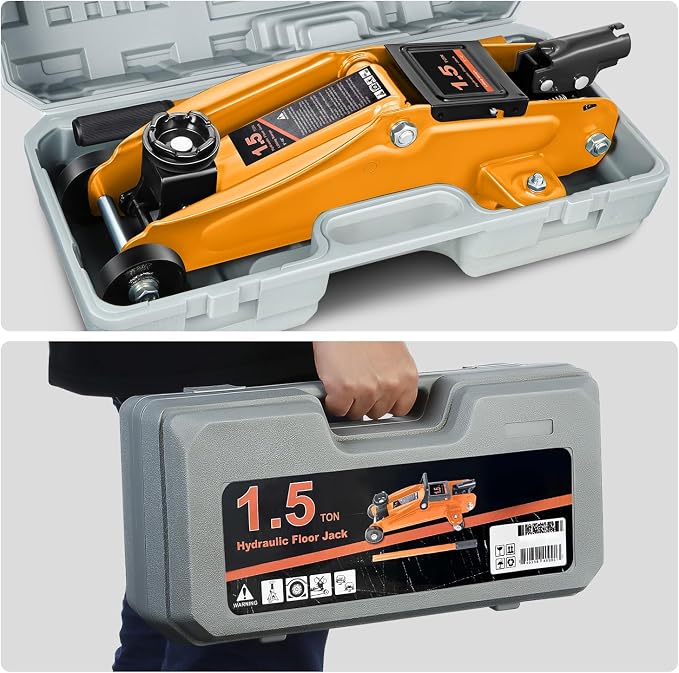 DNA MOTORING Low Profile Hydraulic Trolley Service/Floor Jack, 1.5 Ton Capacity - Image 7