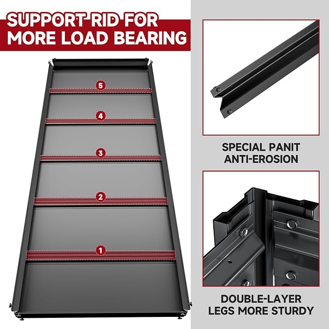 5-Tier 60" W x 24" D x 72" H Garage Shelving 3000LBS Storage Shelves Heavy Duty - Image 4