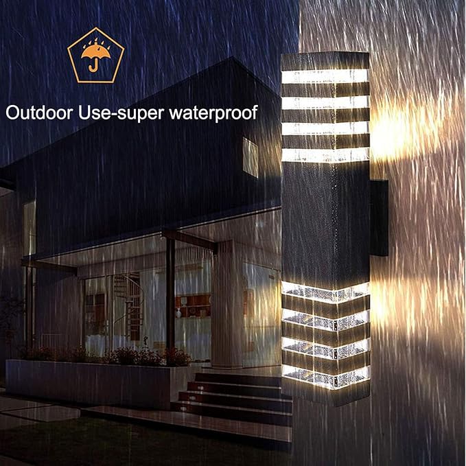 18inch LED Square Up & Down Wall Lights, 24W Outdoor Wall Light 4000K Day White - Image 3