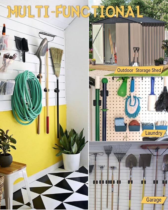 Magnetic Mop Holder, No Drilling Black Steel Magnetic Tool Mount - Image 5