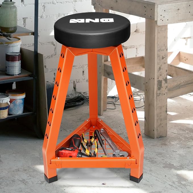 DNA MOTORING Heavy-Duty Padded Seat, Mechanics Shop Garage Stool, 300lbs - Image 2
