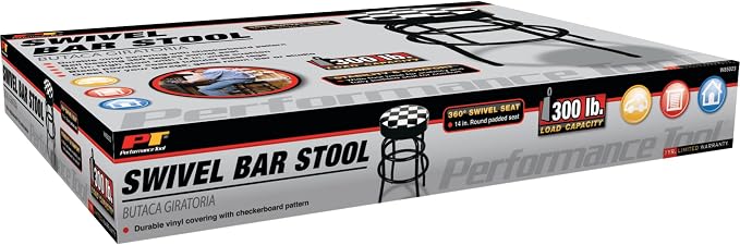 Performance Tool W85023 28-1/2-Inch Checkerboard 360 Degree Swivel Stool - Image 9