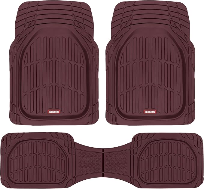 BDK Red All Weather Heavy Duty Car Floor Mats Interior Liners by BDK