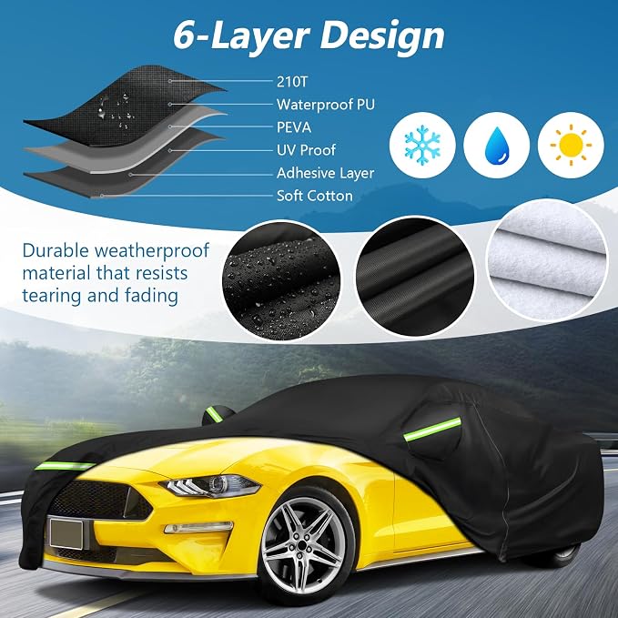for Mustang Full Car Cover Waterproof All Weather, Outdoor Car Covers - Image 2