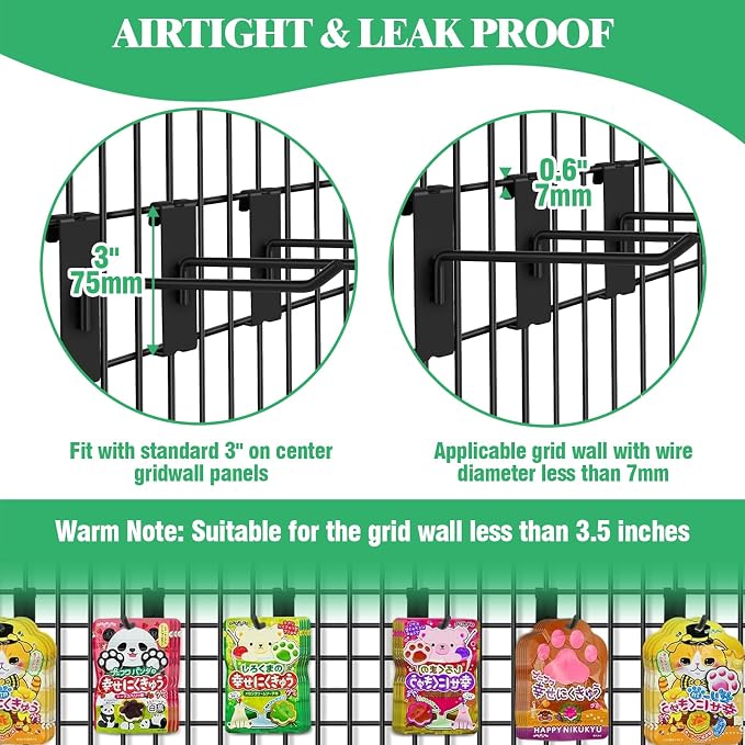 40Pcs 4" 6" 8" 10" Gridwall Display Hooks Assortment Set, Wire Diameter 5mm/ - Image 6