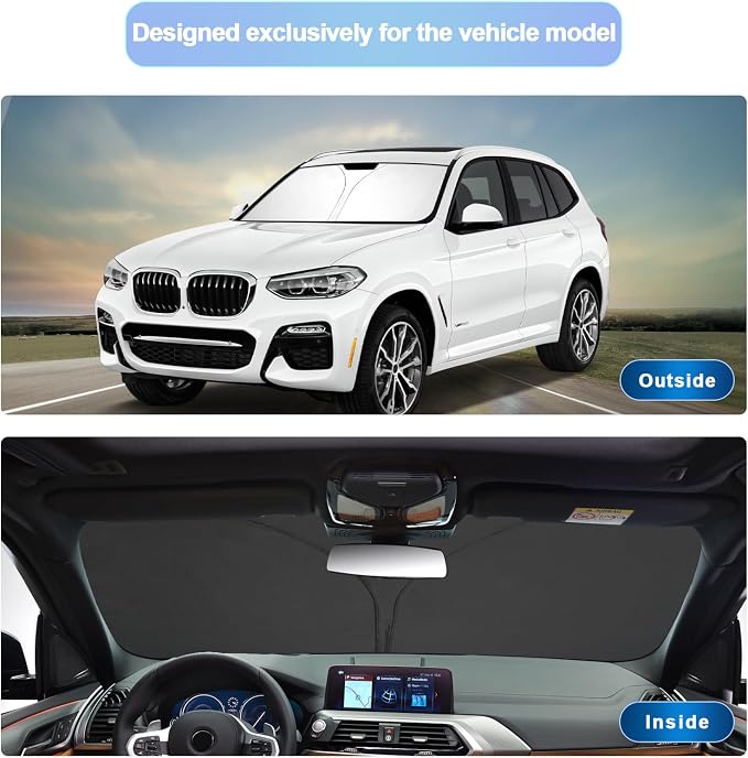 SXCY for 2018-2023 2024 BMW X3 Windshield Sunshade for 2021-2023 2024 X3 - Image 2
