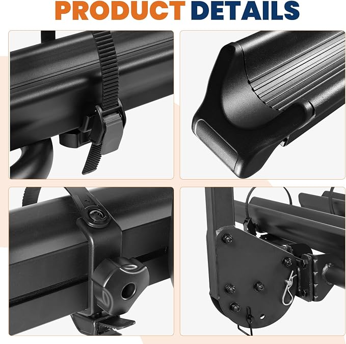 Aluminum 2 EBikes Foldable 2'' Hitch Mounted Carrier Racks w/Ramps Over 200lbs - Image 7