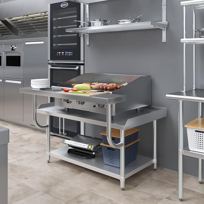 AmGood 13.5 in. x 49 in. Stainless Steel Adjustable Work Surface - Image 8