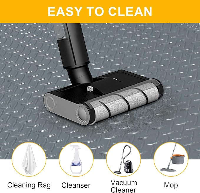 8x20 FT Garage Floor Mat, 2.8mm Thickened Flooring Roll Diamond Plate PVC - Image 4