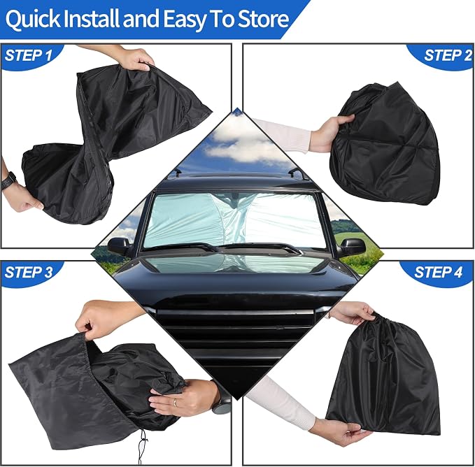 Windshield Sunshade Fit for Land Rover Discovery 2 LR2 1998-2003, Folding Car - Image 4
