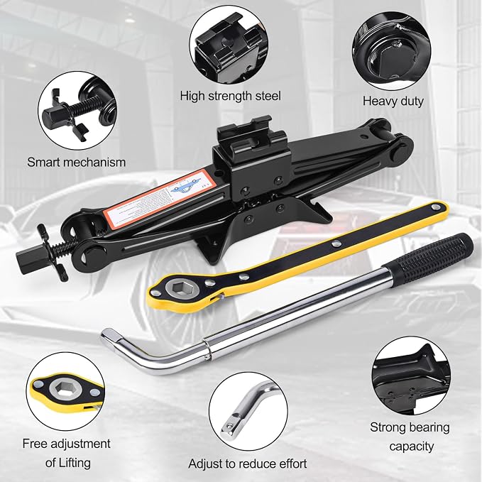 Scissor Car Jack 1.5Ton（3306lbs） Tire Changing Kit - Image 6
