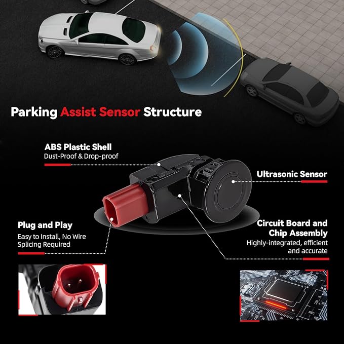 2pcs PDC Bumper Parking Aid Assist Sensor Backup Reverse Radar Replacement Kit - Image 3