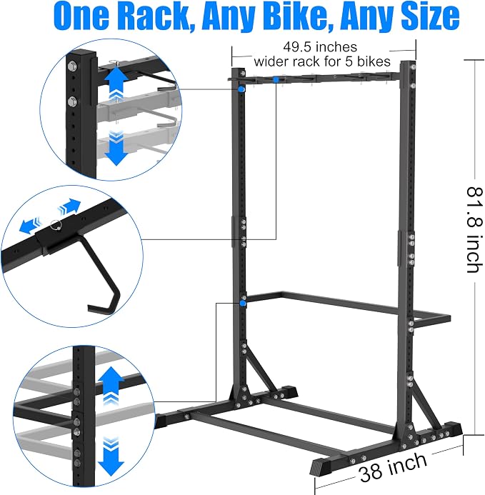 5 Bike Storage Rack, Freestanding Vertical Bicycle Stand - Image 5