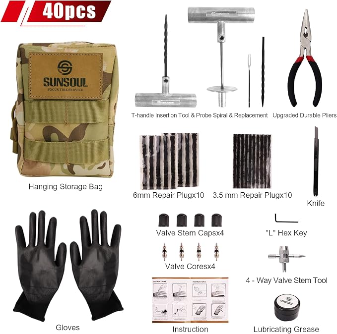SUNSOUL Portable Tire Repair Kit - Image 2