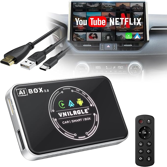 4-in-1 Wireless CarPlay Adapter & Android Auto Wireless Adapter, Stream Netflix by vnilrgle