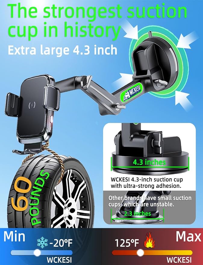 Truck Phone Holder Mount Wireless Charger Heavy Duty - Image 5