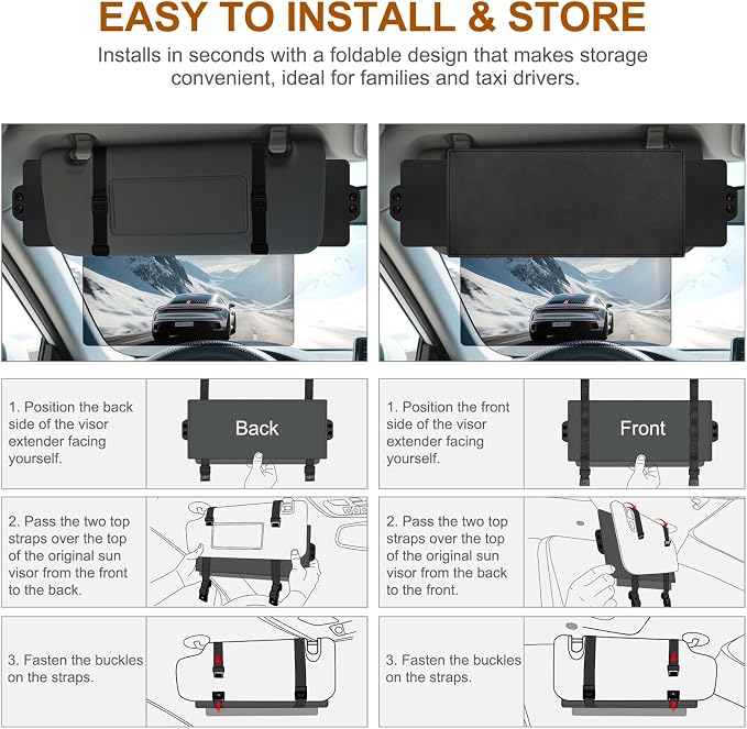 Sun Visor Extender for Car, Visor Extender Sun Blocker, Sun Visor Extension - Image 7