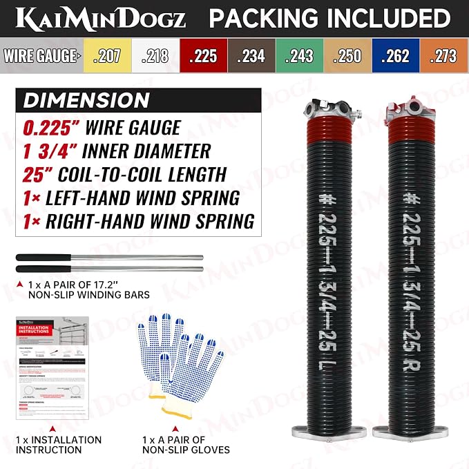 Pair of 1.75" Garage Door Torsion Springs Set - Image 2