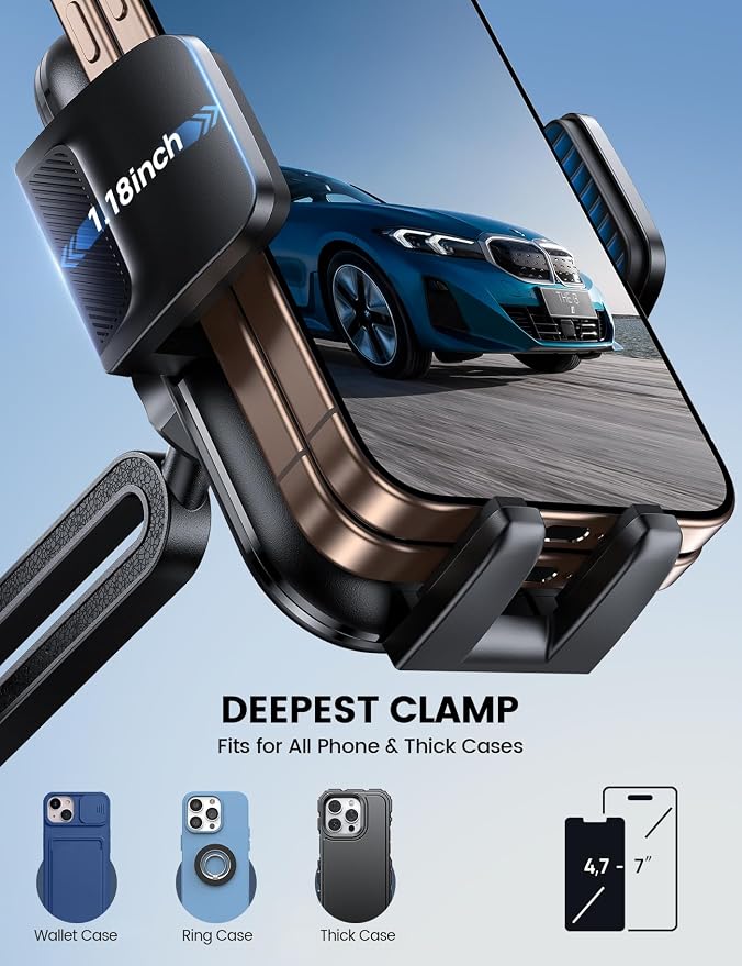 Lamicall Cup Phone Holders for Your Car, Universal Adjustable Car Cell Phone - Image 2