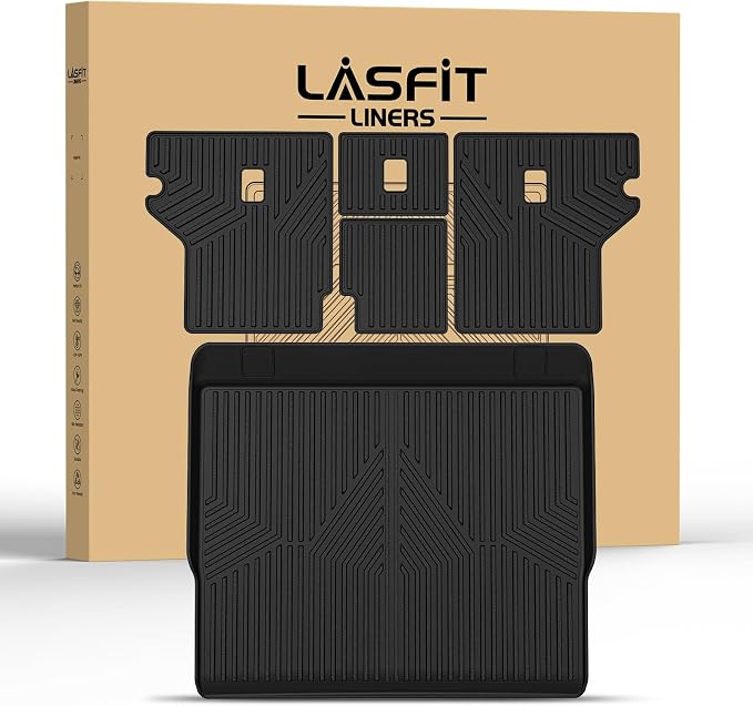 LASFIT Trunk&Seatback Mats for Toyota 4Runner 2013-2024, All Weather TPE Custom by LASFIT