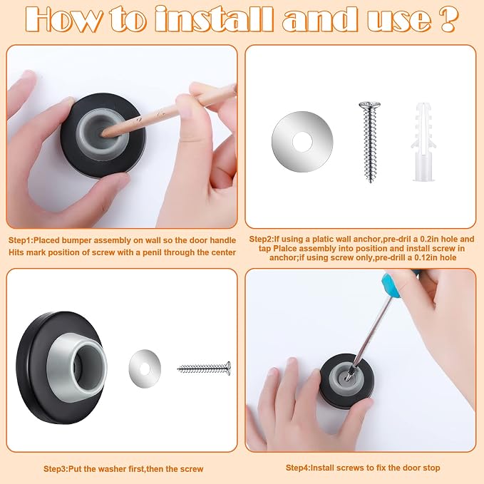 Blulu Concave Wall Door Stopper Door Bumper Stainless Steel Wall Protector - Image 5