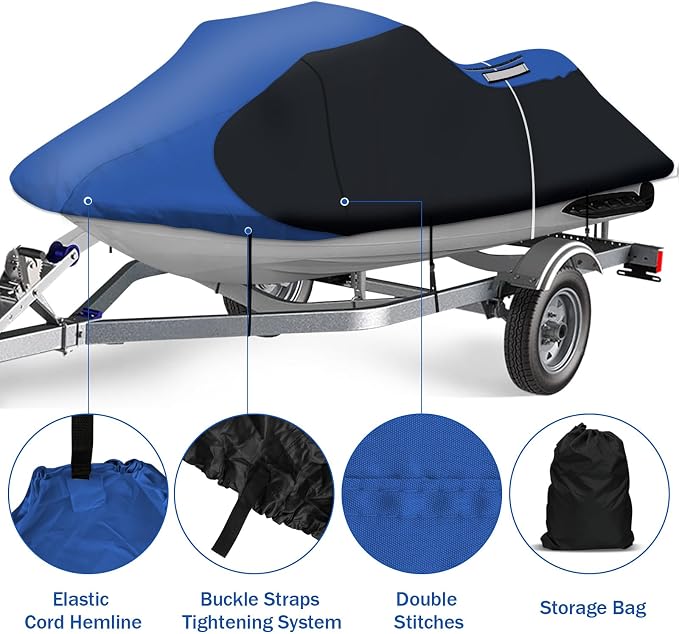 iCOVER Jet Ski Cover- Water Proof Heavy Duty Trailerable Personal Watercraft - Image 2