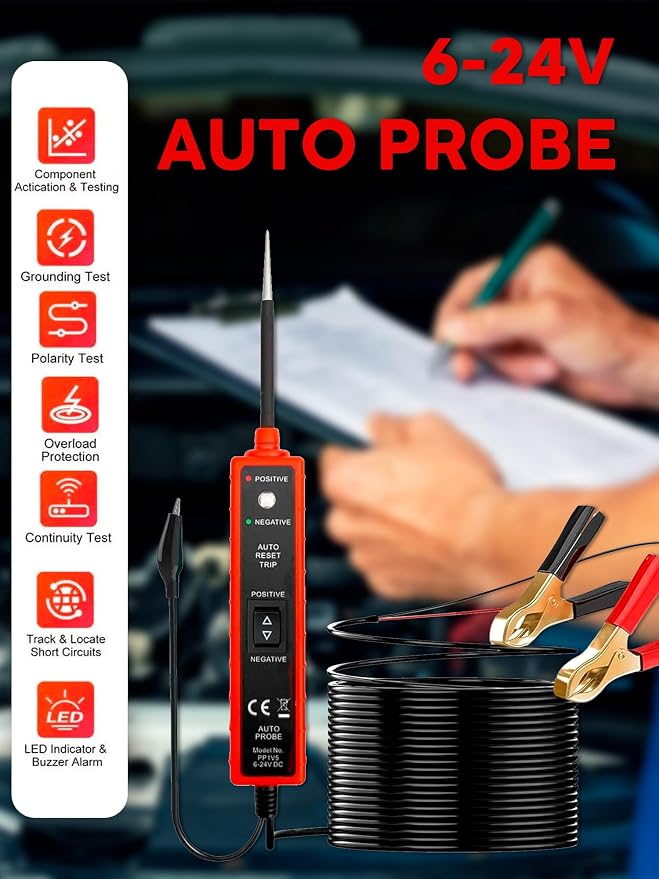 Power Circuit Probe Tester, 6-24V DC Circuit Tester, Test Light Automotive - Image 6