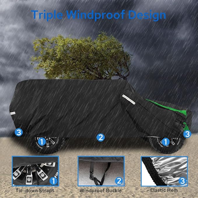 Avecrew for Jeep Wrangler Cover Waterproof 4 Door, All Weather for Jeep Rain - Image 3