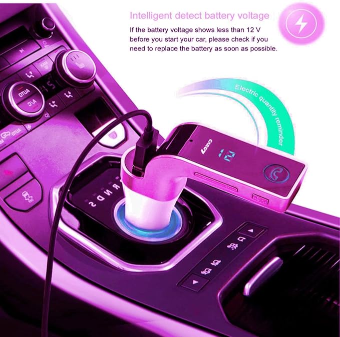 Bluetooth FM Transmitter for car, TIANSHILI handsfree Bluetooth Receiver Car Kit - Image 3