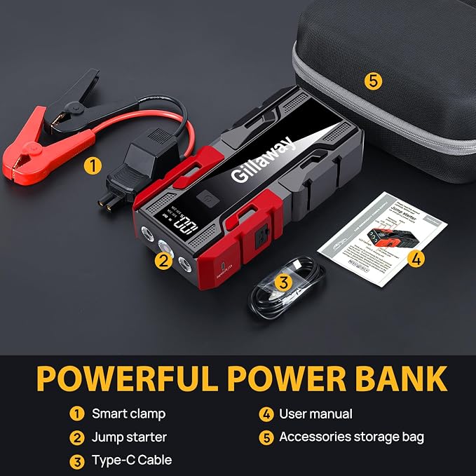 001B 4000A Car Jump Starter, Jump Starter Battery Pack - Image 7