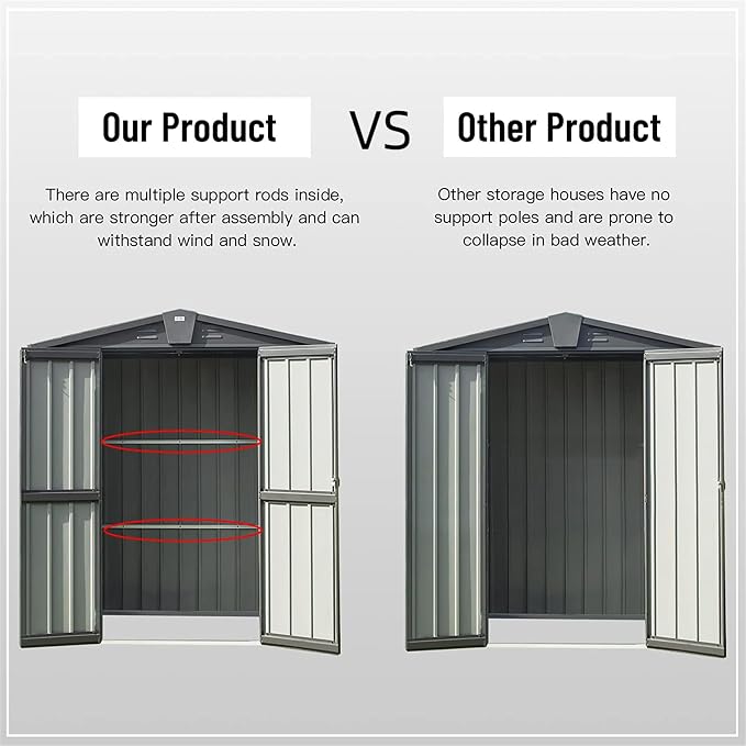 IKERY Galvanized Steel Garden Shed - Image 4