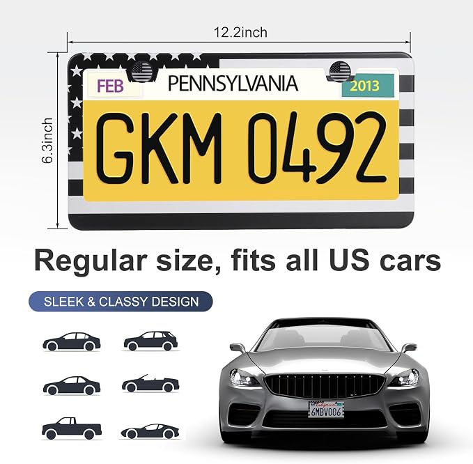 2 Pack License Plate Frames, Stainless Steel Car License Plate Cover Car - Image 3