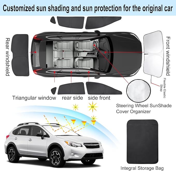 TINGLU Window Shades for Subaru Crosstrek 2013 2014 2015 2016 2017 Accessorie - Image 3