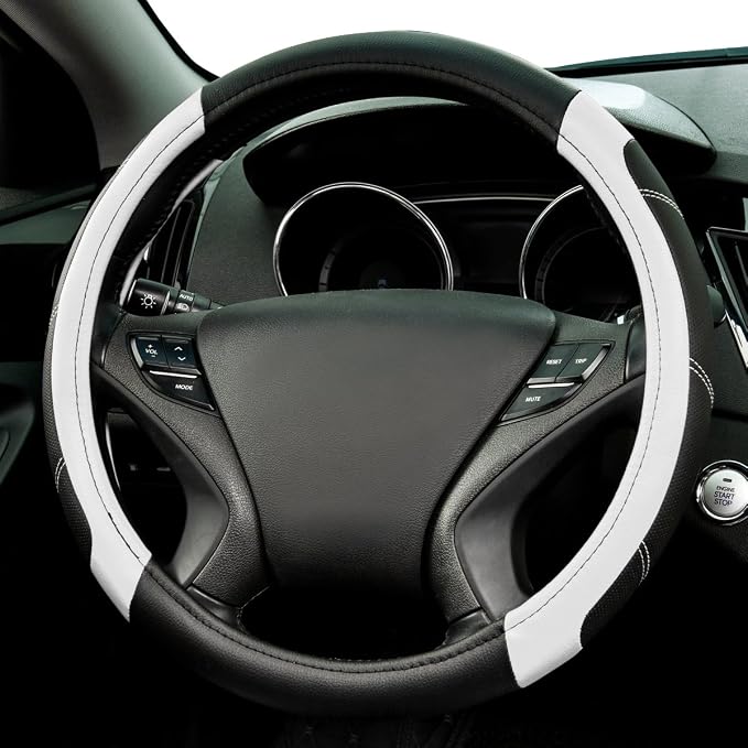 CAR PASS Line Rider Microfiber Leather Sporty Steering Wheel Cover Universal - Image 2