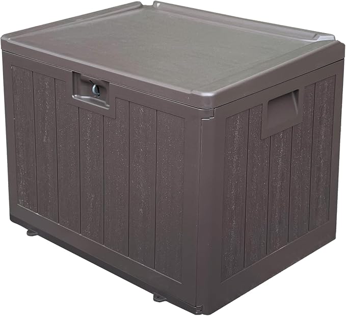 Premium Pro Edition 35 Gallon Lockable Resin Deck Box, Waterproof & by Home
