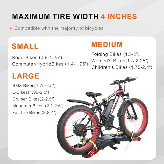 2 E-Bike Foldable Hitch Mount Bike Rack - Image 6