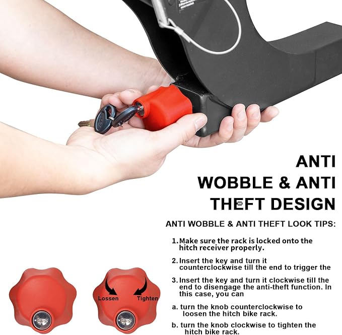 WEIZE 2 E Bike Rack Hitch Mounted, Wobble Free Smart Tilting Folding 2 Bicycle - Image 3