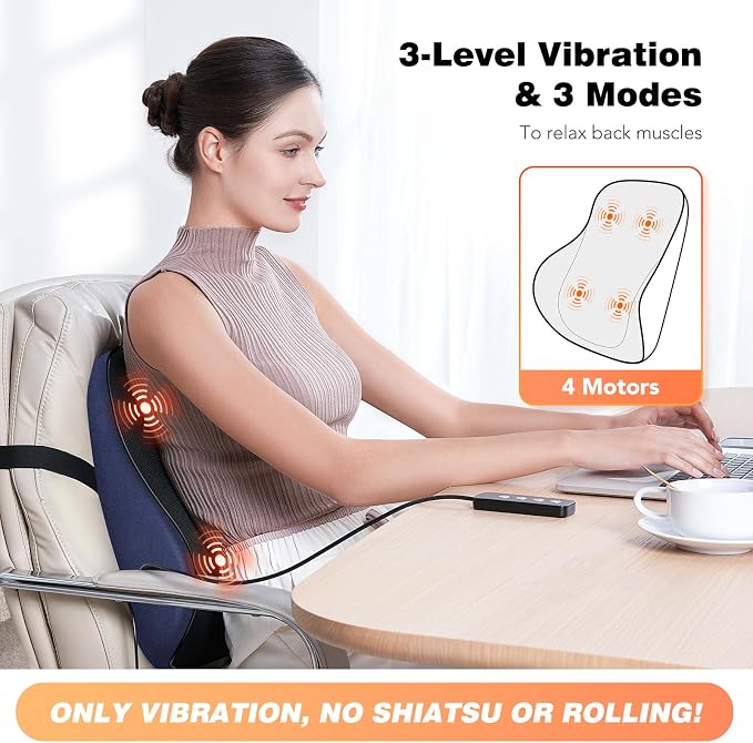 Lumbar Support Pillow for Office Chair, Heated Back Support Pillow - Image 2