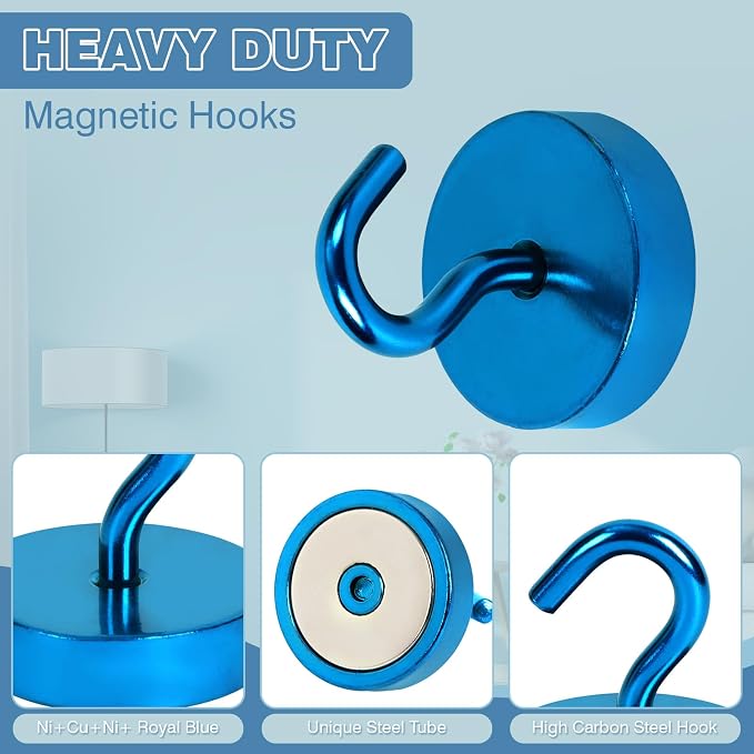 Neosmuk Magnetic Hooks, Cruise Ship Essentials, 80lb+ Heavy Duty Magnetic Hooks - Image 4