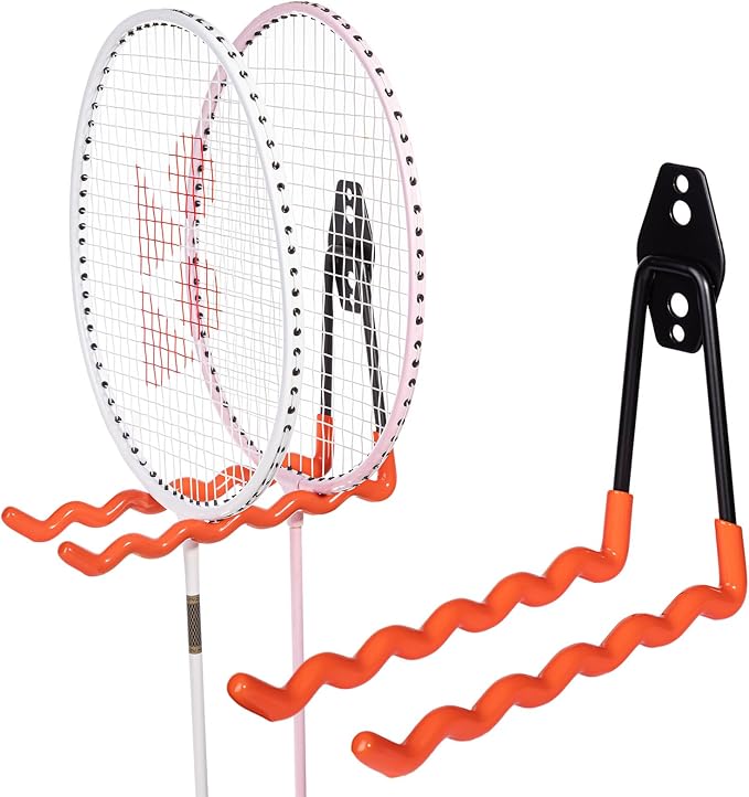 2 Packs Garage Wall Hooks, Wall-Mounted Heavy Duty Hanger Metal Badminton - Image 2