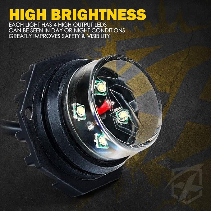 Xprite Amber LED Hideaway Strobe Lights Kit 20 Flashing Patterns w/Control - Image 2