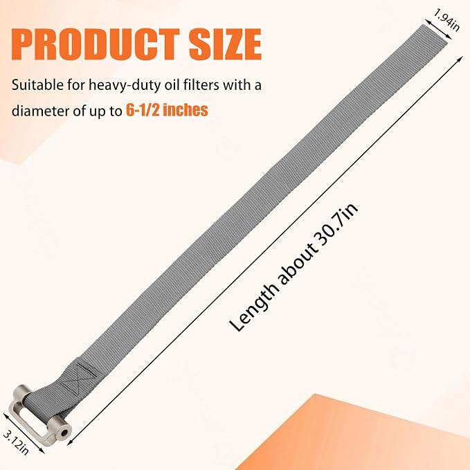 Heavy Duty Strap Oil Filter Wrench - Image 2