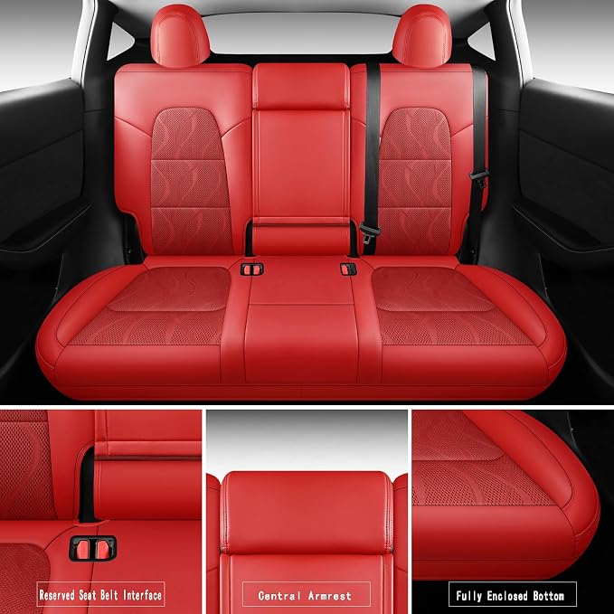 Tesla Model Y Seat Cover Full Set, Faux Leather Tesla Car Seat Cover, Perfect - Image 3