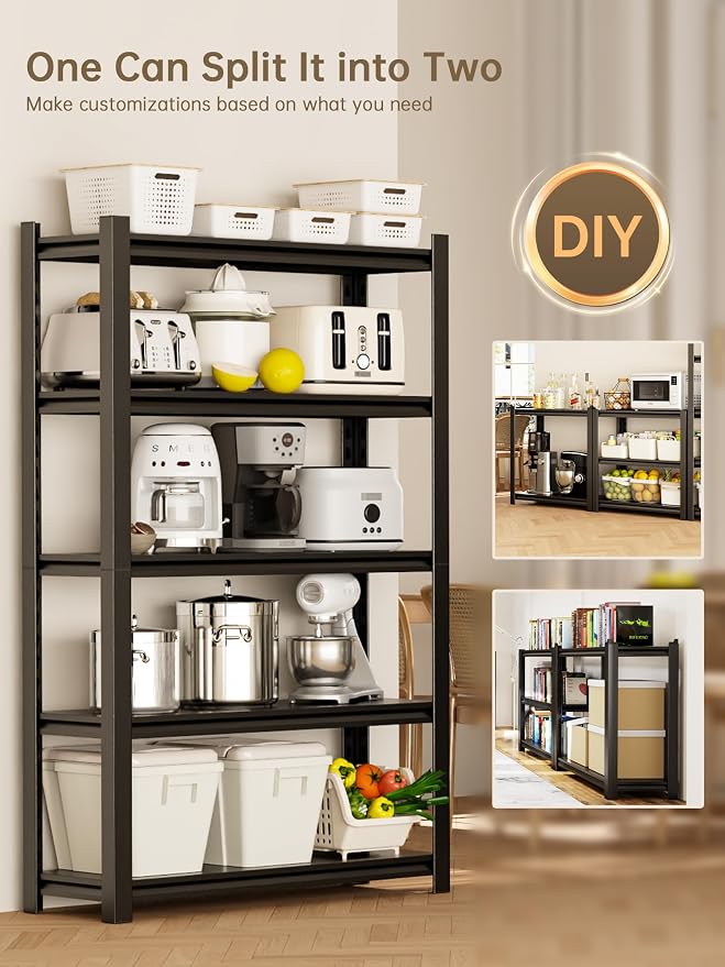 JHYKHG 39" W Storage Shelves, 5-Tier Heavy Duty Garage Shelving, Adjustable - Image 4