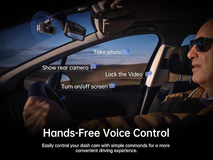 Pelsee P2 Trio 4K Dash Cam Front and Rear Inside WiFi, 64GB Card, - Image 7