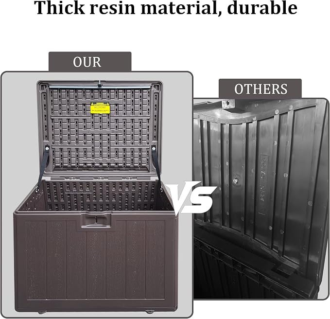 Premium Pro Edition 35 Gallon Lockable Resin Deck Box, Waterproof & - Image 7