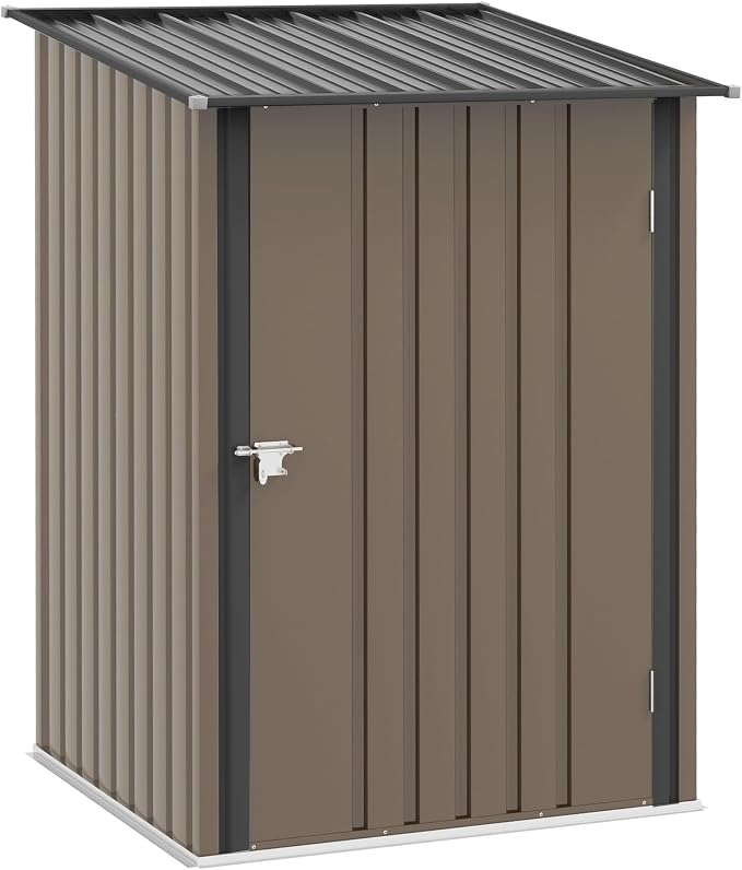 Outsunny 3.3' x 3.4' Outdoor Storage Shed, Metal Garden Tool House - Image 9