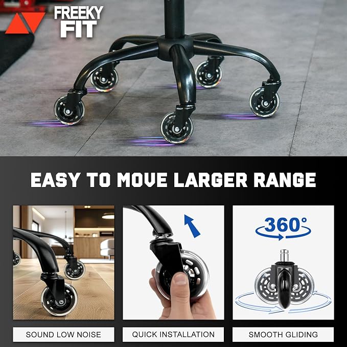 Rolling Stool with Wheels, Garage Shop Stool with Backrest, Roller Seat with - Image 8