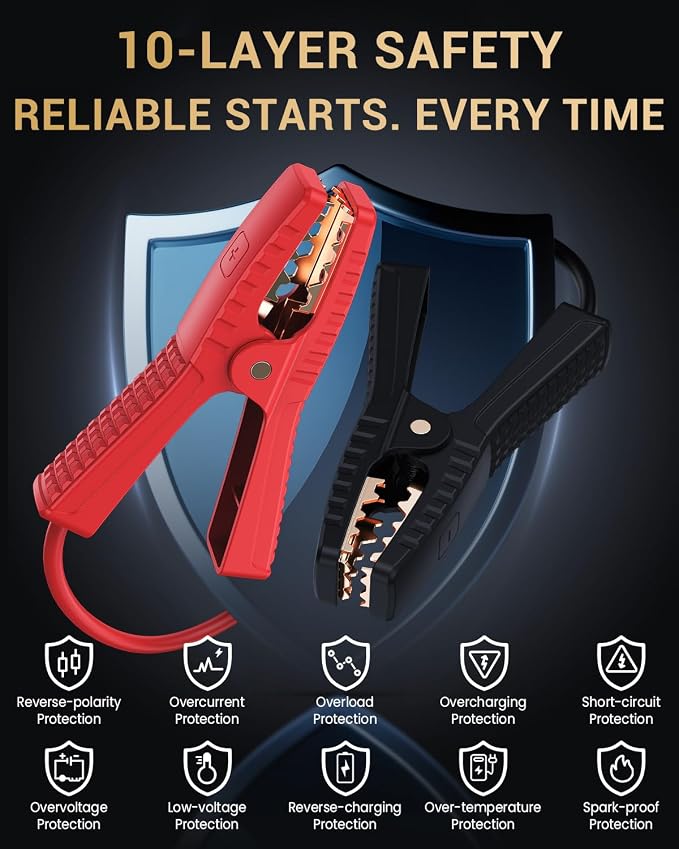MOSTOOL M8 Car Jump Starter, 5000A Peak 12V Battery Jump Starter Power Pack - Image 4