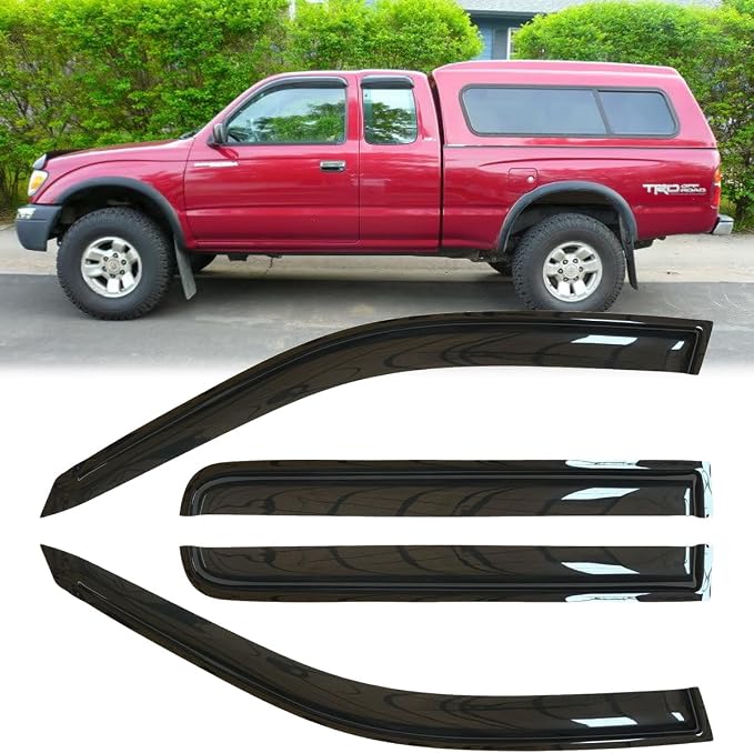 4pcs Shatterproof Rainproof Side Window Wind Vent Deflectors - Image 2